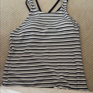 Nautica Striped Swimsuit in Navy and White